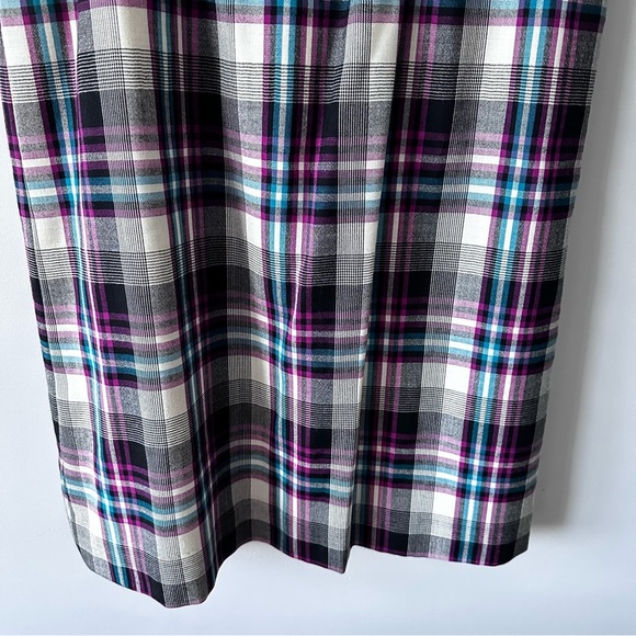 Pendleton Vintage 100% Pure Virgin Wool Plaid Pleated Skirt Sz 12 Purple/Black - Picture 3 of 14